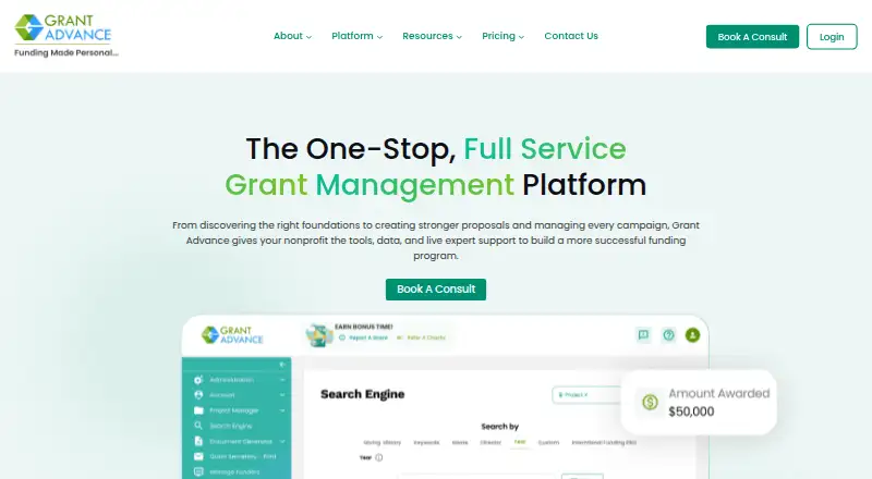 GrantAdvance's website