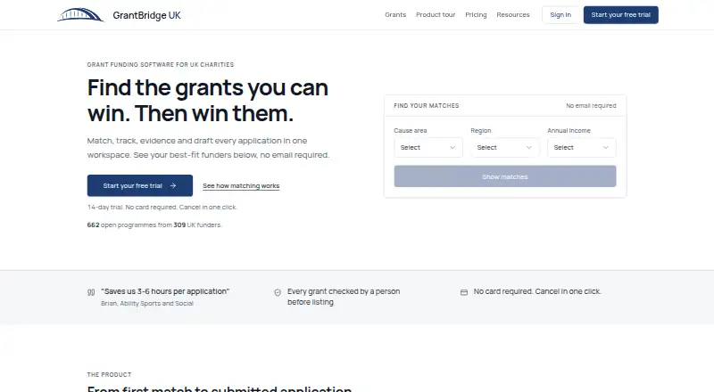 GrantBridge's website