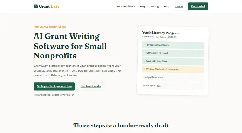 GrantEasy's website