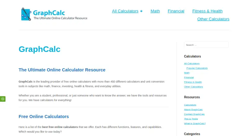 GraphCalc's website