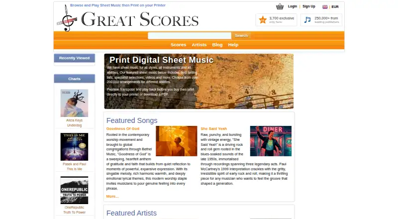 Great Scores's website