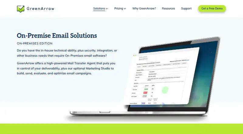 GreenArrow Engine On-Premises's website