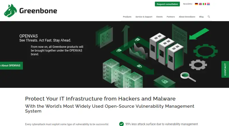 Greenbone Vulnerability Management's website