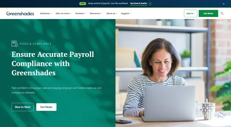 Greenshades Tax Filing's website