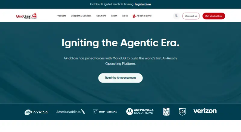 The GridGain homepage