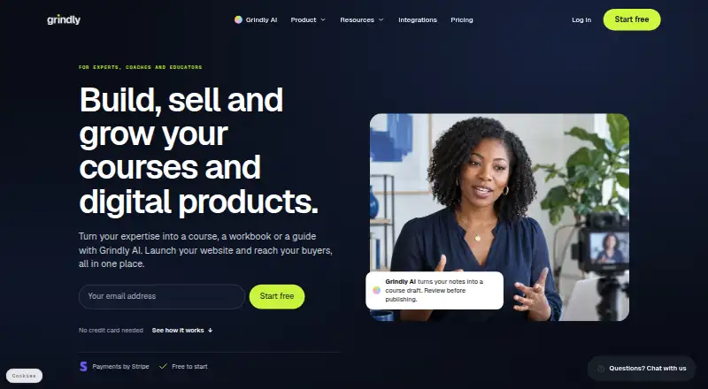 Grindly's website