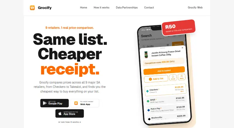 Grocify's website