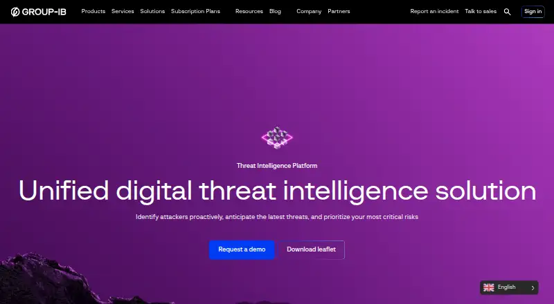 Group-IB Threat Intelligence Platform's website