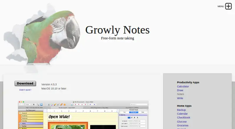 The Growly Notes homepage
