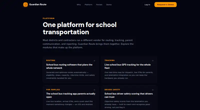 Guardian Route's website