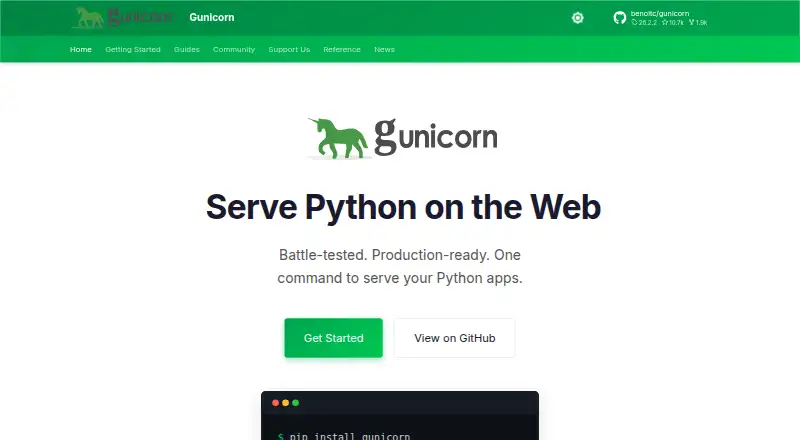 Gunicorn's website