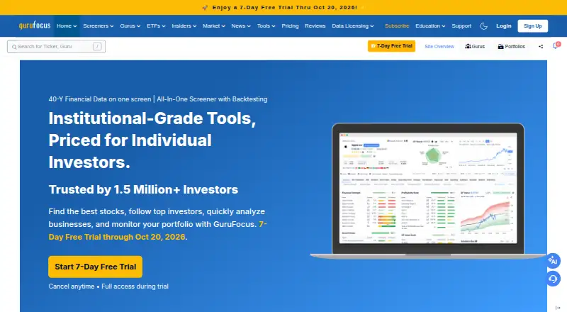 GuruFocus's website