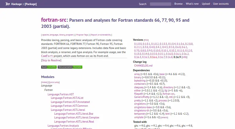 The fortran-src homepage