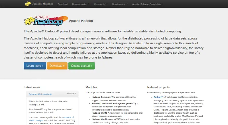 Apache Hadoop HDFS's website