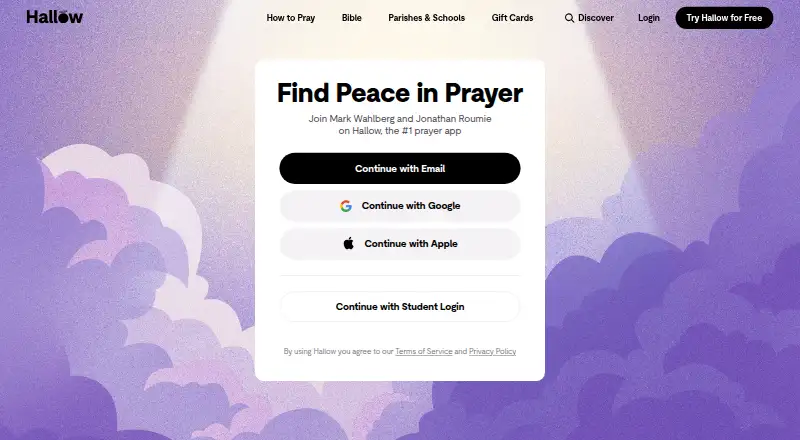 Hallow's website