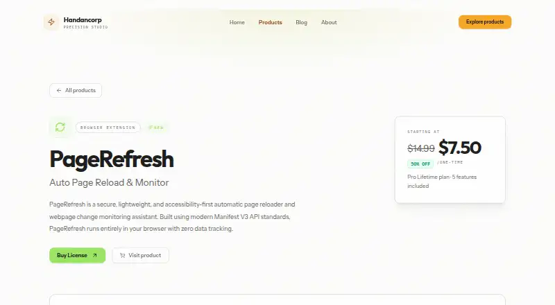 PageRefresh's website
