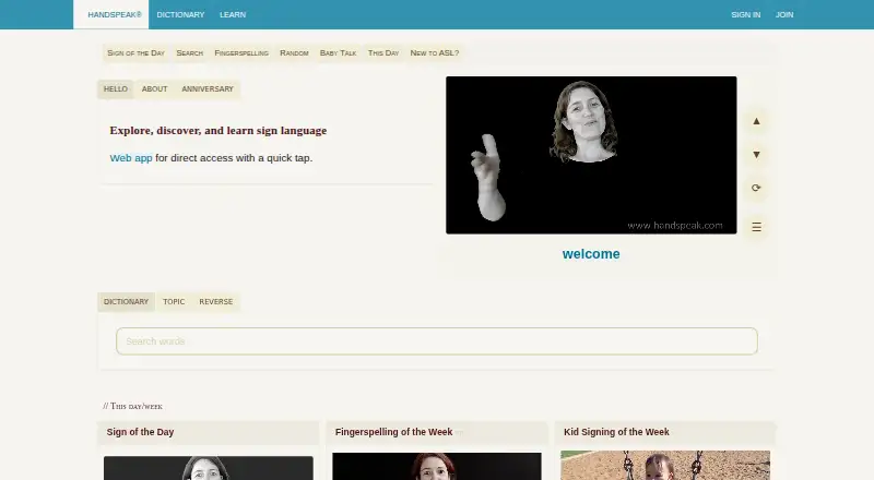 HandSpeak's website