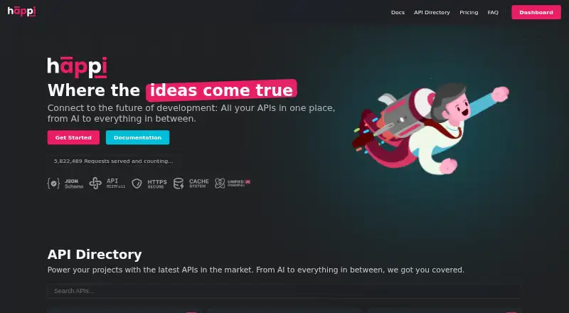 The Happi.dev homepage