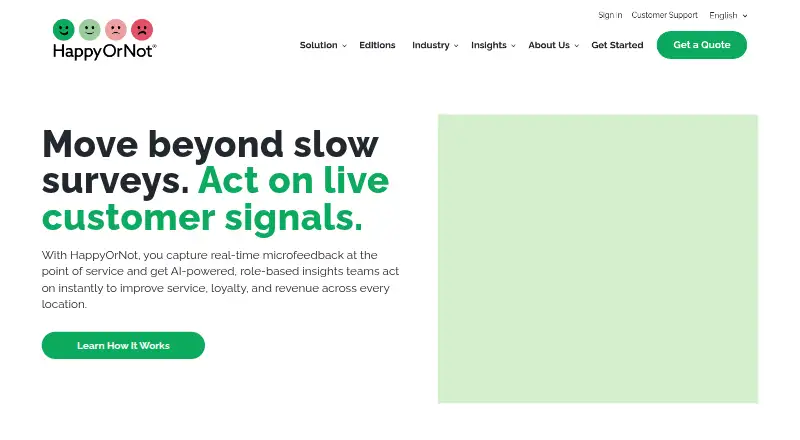 The HappyOrNot homepage