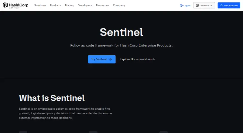 HashiCorp Sentinel's website