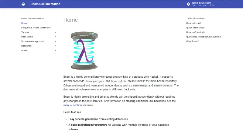 Beam's website