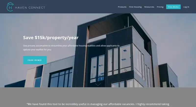 Haven Connect's website