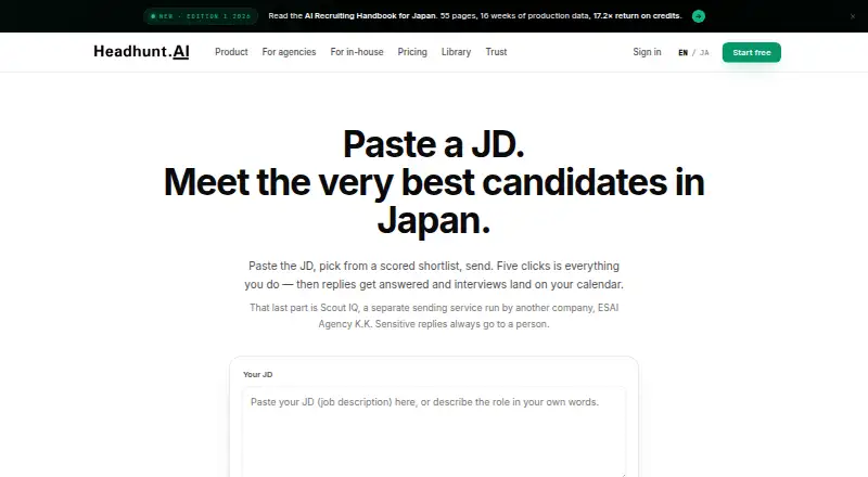 Headhunt.AI's website