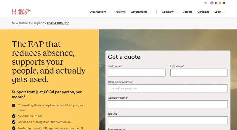 HealthHero EAP's website