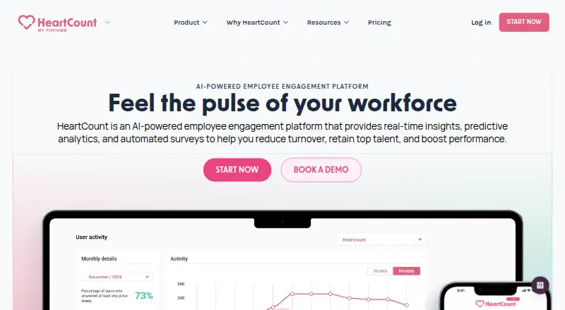 The HeartCount homepage