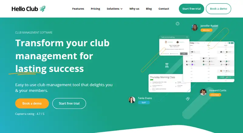 Hello Club's website