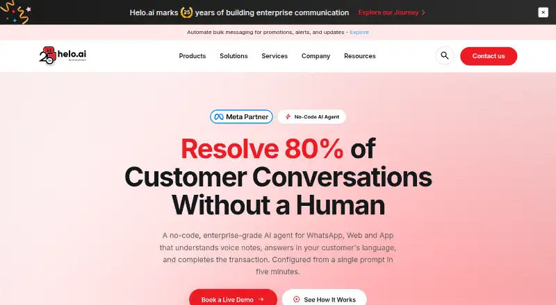 The Helo Convo homepage