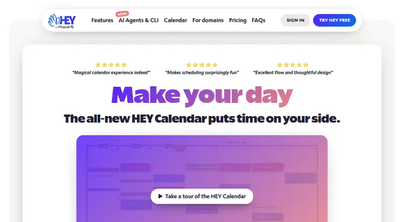 HEY Calendar's website