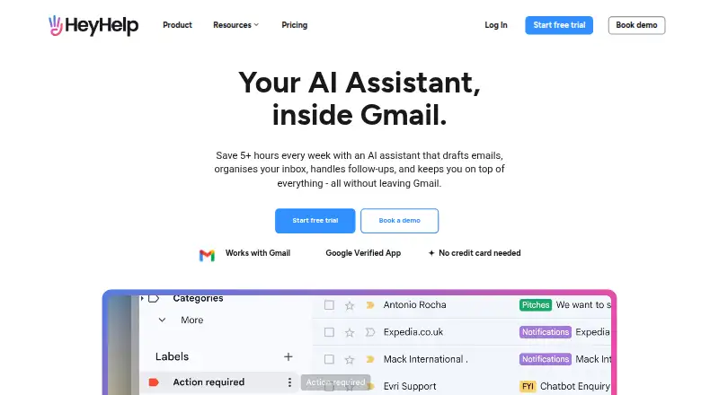 HeyHelp's website
