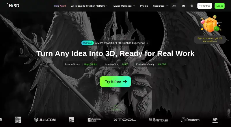 Hi3D's website