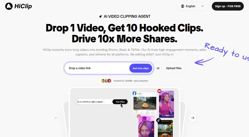 HiClip's website