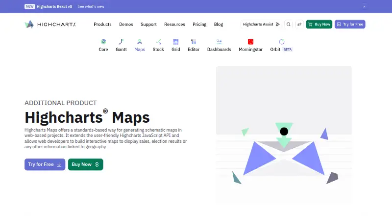 Highcharts Maps's website