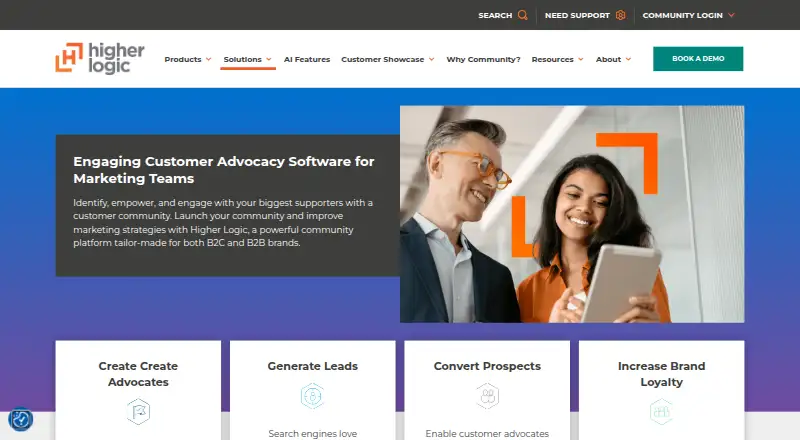 Higher Logic Customer Advocacy's website