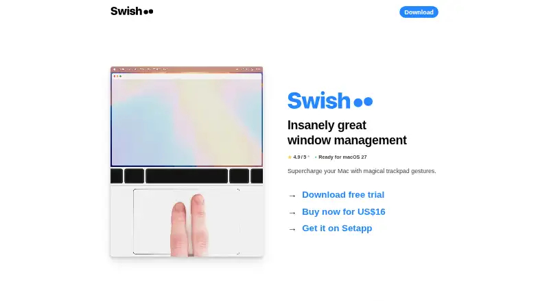 The Swish homepage