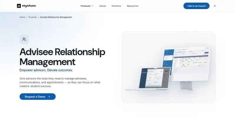 HighPoint Advisee Relationship Management's website