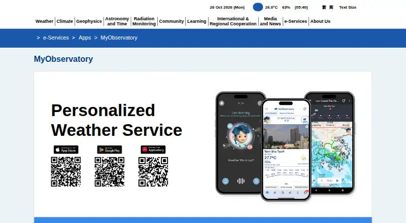 MyObservatory's website