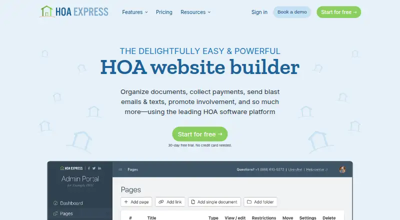 HOA Express's website