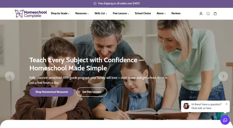 Homeschool Complete's website