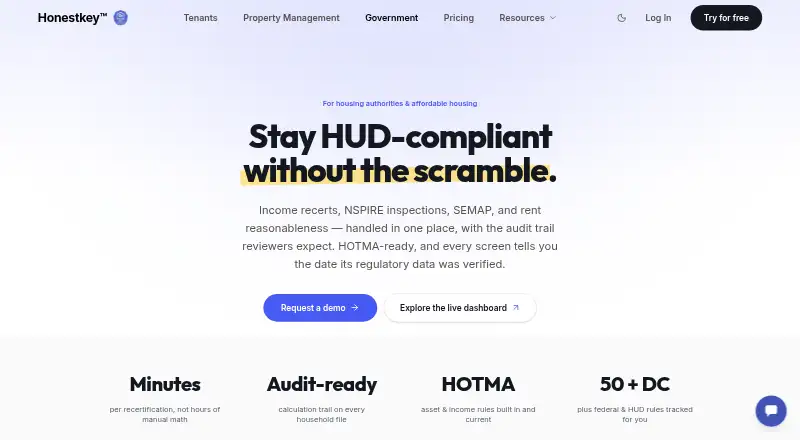 Honestkey GOV's website