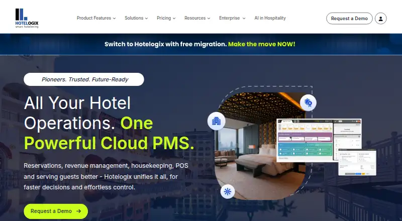Hotelogix's website