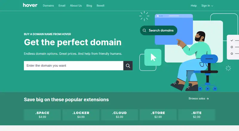 Hover's website