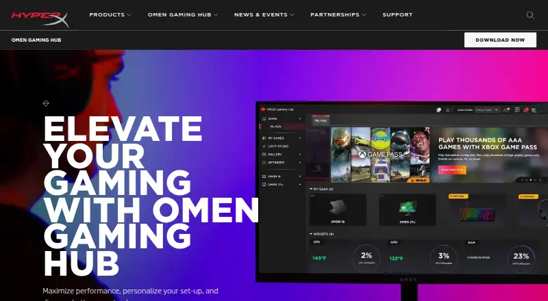 OMEN Gaming Hub's website
