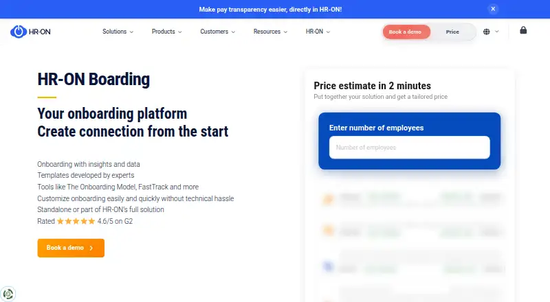 HR-ON Boarding's website