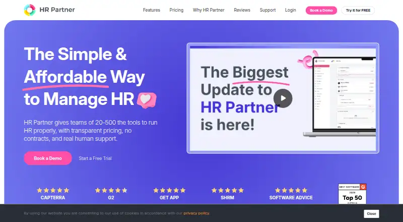 The HR Partner homepage