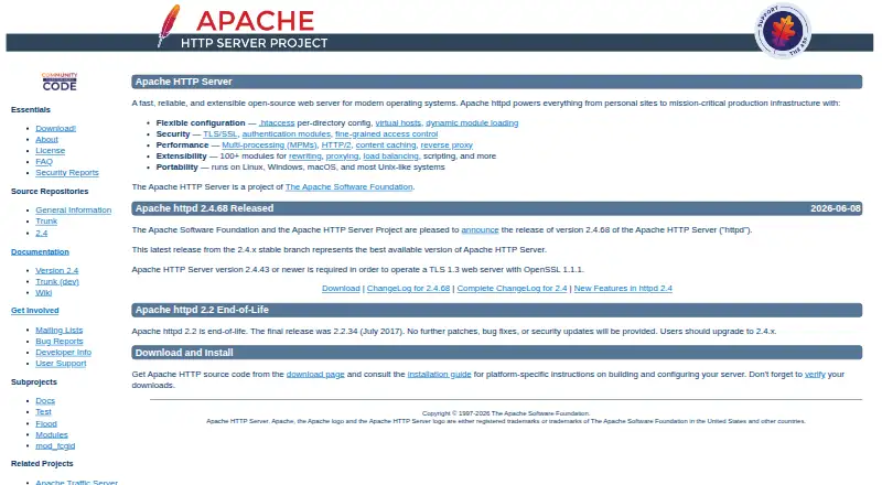 Apache HTTP Server's website