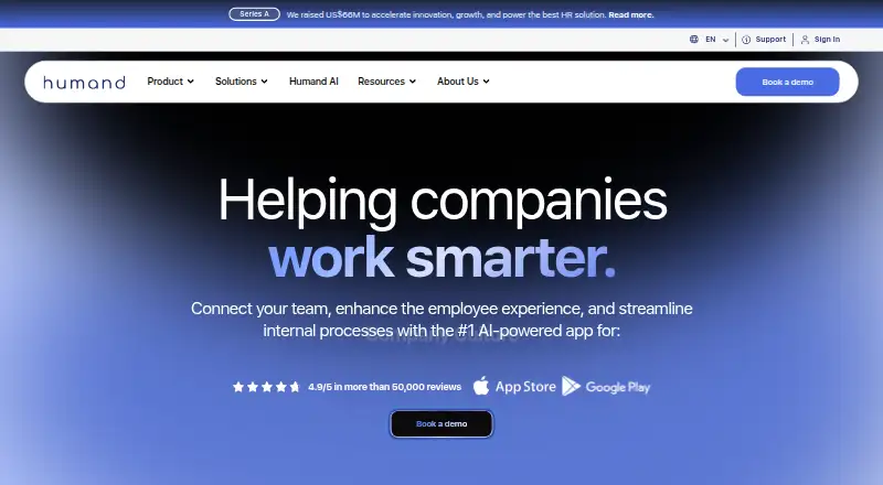 The Humand homepage